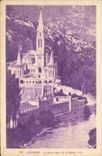 CPA Lourdes la Basilique et le Gave 