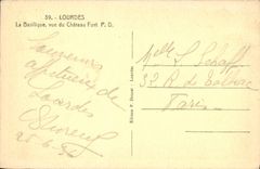 CPA Lourdes la Basilique vue du Chateau Fort 