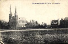 CPA Oostacker Lourdes l'Eglise et le Couvent 