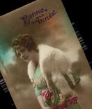 CPA Bonne Annee Femme