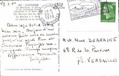 CPA Lourdes la Basilique le Gave et les Nouveaux Ponts Inaugures le 25 Mars 1966 