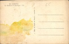 CPA Lourdes la grotte et la Basilique 