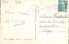 CPA Lourdes H P la Basilique 