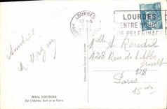 CPA Lourdes le Chateau Fort et le Gave 