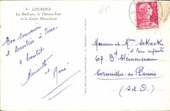 CPA Lourdes la Basilique le Chateau Fort et la grotte Miraculeuse 