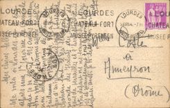 CPA Lourdes la grotte et la Basilique 