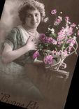 CPA Bonne Fete Femme Fleurs