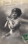 CPA Bonne Fete Femme Fleurs