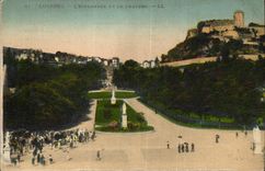 CPA Lourdes l'Esplanade et le Chateau 