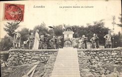 CPA Lourdes la Premiere Station du Calvaire 