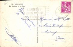 CPA Lourdes La Basilique et le Gave 