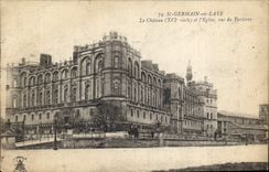 CPA St Germain en Laye Le Chateau et l'Eglise vus du Parterre 