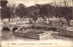 CPA Nimes Le Jardn de la Fontaine La Source et les Bains 
