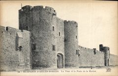 CPA Remparts d'Aigues Mortes La Tour et la Porte de la Marine 