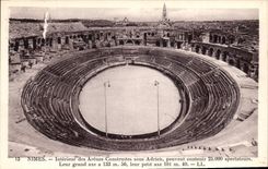 CPA Nimes Interieur des Arenes Construites sous Adrien 