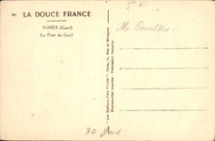 CPA La Douce France Nimes Gard Le Pont du Gard 