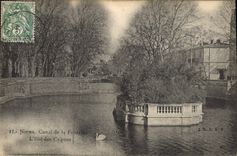 CPA Nimes Canal de la Fontaine l'Ilot des Cygnes 