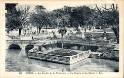 CPA Nimes Le Jradin de la Fontaine La Set les Bource et les Bains 