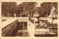 CPA Nimes Le Jardin de la Fontaine les Bains Romains 
