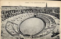 CPA Nimes vue interieure des Arenes 