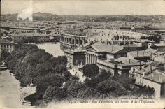 CPA Nimes vue d'ensemble des Arenes et de l'Esplanade 