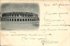 CPA Nimes Les Arenes Carte 1900