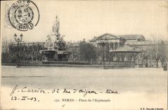 CPA Nimes Place de l'Esplanade 