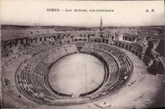 CPA Nimes Les Arenes vue interieure 