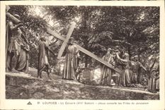CPA Lourdes Le Calvaire VIII Station Jesus Console les Filles dr Jerusalem 