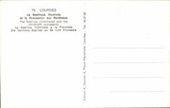 CPA Lourdes La Basilique Illuminee et la Procession aux flambeaux 