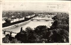 CPA Lyon Perspective des Ponts sur la Rhone 