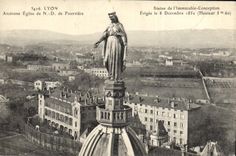 CPA Lyon Ancienne Eglise de N D de Fourviere Statue de l'Immaculee Conception 