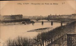 CPA Lyon Perspective des Ponts du Rhone 