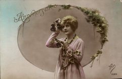 CPA Anniversaire Femme