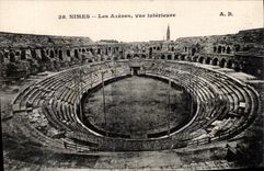 CPA Nimes Les Arenes vue interieure 