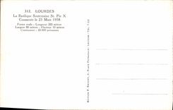 CPA Lourdes La Basilique Souterraine St Pie X Consacree le 25 Mars 1958 