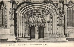 CPA Bourg Eglise de Brou Le Grand Portail 