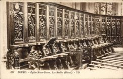 CPA Bourg Eglise Notre Dame Les Stalles Detail 