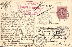 CPA Lourdes La Vierge couronnee Le vieux Chateau 