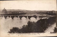 CPA Lyon Perspective des Ponts et Quais du Rhone 