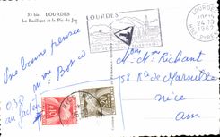 CPA Lourdes La Basilique et le Pic du Jer 