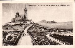 CPA Marseille N D de la Garde et le Chateau d'If 