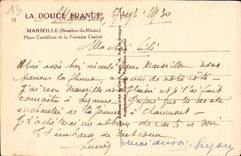 CPA Marseille Bouches du Rhone Place Castellane et la Fontaine Cantini