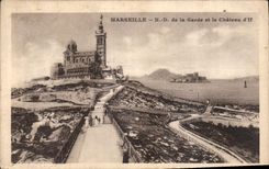 CPA Marseille N D de la Garde et le Chateau d'If 
