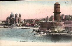 CPA Marseille Fort St Jan et Cathedrale 