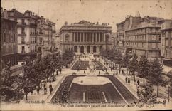 CPA Marseille Square de la Bourse et monument de Pierre Puget 