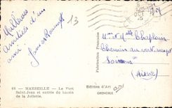 CPA Marseille le Fort Saint Jean et entree du Bassin de la Joliette 