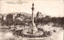 CPA Marseille Place Castellane et la Fontaine Cantini 