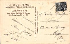 CPA Paysages et Pierres de Provence les Baux B du R Cote Oriental des Ruines du Chateau demoli sous