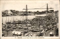 CPA Marseille le Vieux Port et le Pont Transbordeur Bateaux